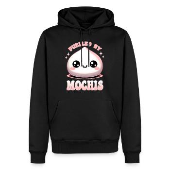 Mochi kawaii alimenté par la nourriture Mochis - Sweat à capuche Premium bio Homme - noir - Devant - Nico (187cm)