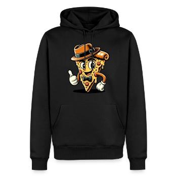 Pizza 50 ' s Cartoon Character Pizza Slice - Sweat à capuche Premium bio Homme - noir - Devant - Nico (187cm)