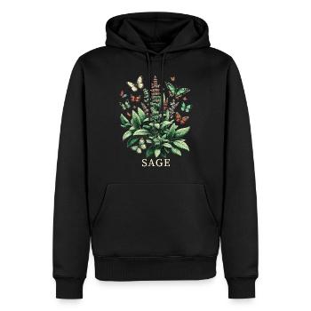 Herbes Herboriste Plante Jardinage Jardinier Botanique - Sweat à capuche Premium bio Homme - noir - Devant - Nico (187cm)