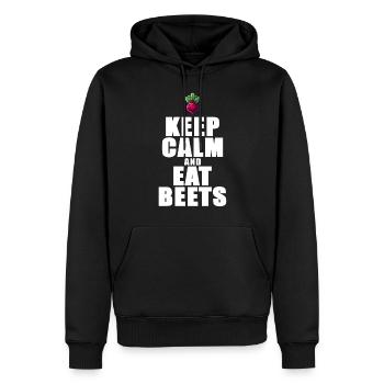 Ruhe bewahren und Rote-Bete essen Grafik - Männer Premium Bio Hoodie - Schwarz - Vorne - Nico (187cm)