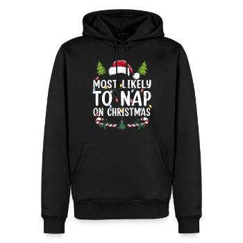 Family Christmas Crew - Männer Premium Bio Hoodie - Schwarz - Vorne - Nico (187cm)