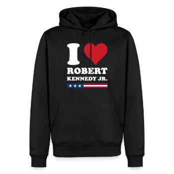 I Herz Robert Kennedy JR - Männer Premium Bio Hoodie - Schwarz - Vorne - Nico (187cm)