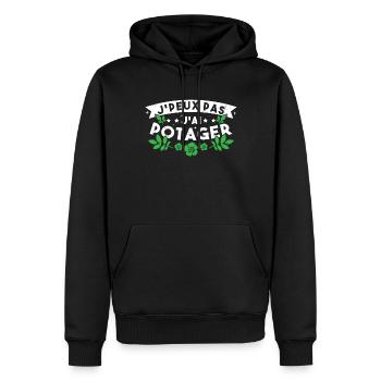 J'Peux pas J'ai Potager Cadeau De Jardinage Drole - Sweat à capuche Premium bio Homme - noir - Devant - Nico (187cm)