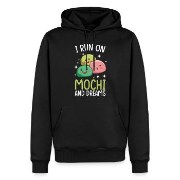 Amateur de mochi kawaii et de desserts japonais Dreams - Sweat à capuche Premium bio Homme - noir - Devant - Nico (187cm)