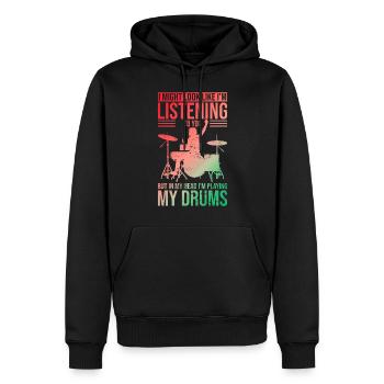 T-shirt de batteur avec des tambours uniques graphique parfait - Sweat à capuche Premium bio Homme - noir - Devant - Nico (187cm)