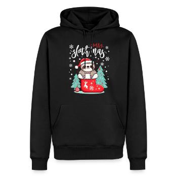 Mignon paresseux en bottes de Père Noël Noël Enfants - Sweat à capuche Premium bio Homme - noir - Devant - Nico (187cm)