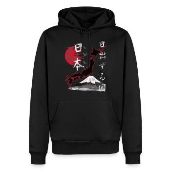 Japan Vintage Land der aufgehenden Sonne - Männer Premium Bio Hoodie - Schwarz - Vorne - Nico (187cm)