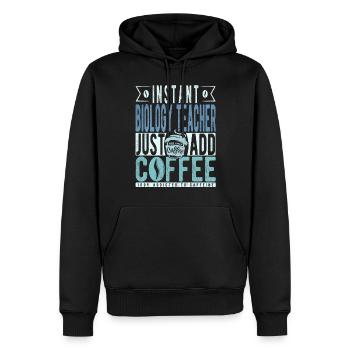 Instant-Biologielehrer fügen einfach Kaffee hinzu - Männer Premium Bio Hoodie - Schwarz - Vorne - Nico (187cm)