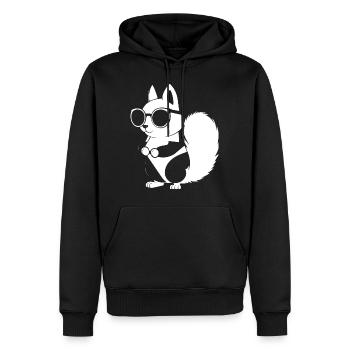 Funny Squirrel Wearing Sunglasses Squirrels - Men’s Premium Organic Hoodie - black - Front - Nico (187cm)
