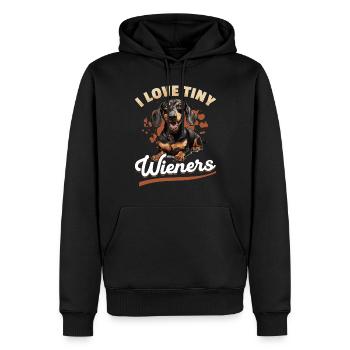 Dachshund wiener sausage dog I Love tiny Wieners - Männer Premium Bio Hoodie - Schwarz - Vorne - Nico (187cm)