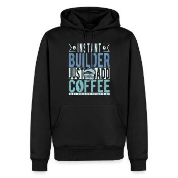 Instant Builder Fügen Sie einfach Kaffee hinzu - Männer Premium Bio Hoodie - Schwarz - Vorne - Nico (187cm)