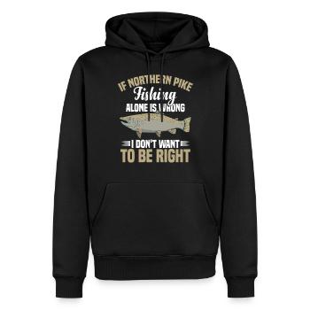 Nördlicher Hechtfischer Hecht Angelrute Hechtfisch - Männer Premium Bio Hoodie - Schwarz - Vorne - Nico (187cm)
