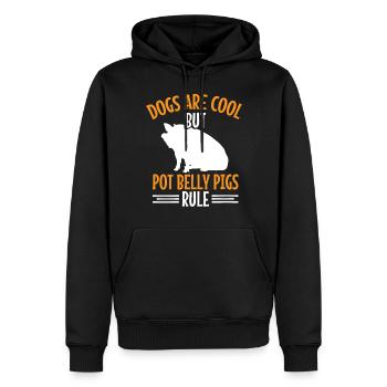 Pot Belly Pig Harnais et laisse Pot Belly Pig - Sweat à capuche Premium bio Homme - noir - Devant - Nico (187cm)