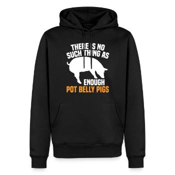 Pot Belly Pig Harnais et laisse Pot Belly Pig - Sweat à capuche Premium bio Homme - noir - Devant - Nico (187cm)