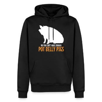 Pot Belly Pig Harnais et laisse Pot Belly Pig - Sweat à capuche Premium bio Homme - noir - Devant - Nico (187cm)