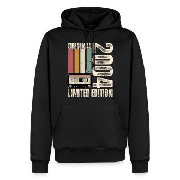 20ème Anniversaire 2004 Vintage Rétro Vintage - Sweat à capuche Premium bio Homme - noir - Devant - Nico (187cm)