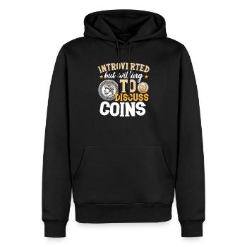 Collection de pièces de monnaie amusante pour les collectionneurs de pièces de monnaie et - Sweat à capuche Premium bio Homme - noir - Devant - Nico (187cm)