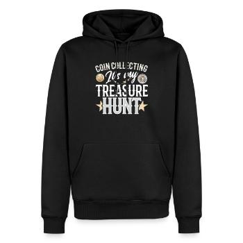 Collection de pièces de monnaie amusante pour les collectionneurs de pièces de monnaie et - Sweat à capuche Premium bio Homme - noir - Devant - Nico (187cm)