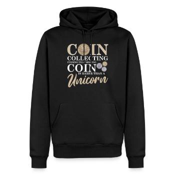 Collection de pièces de monnaie amusante pour les collectionneurs de pièces de monnaie et - Sweat à capuche Premium bio Homme - noir - Devant - Nico (187cm)