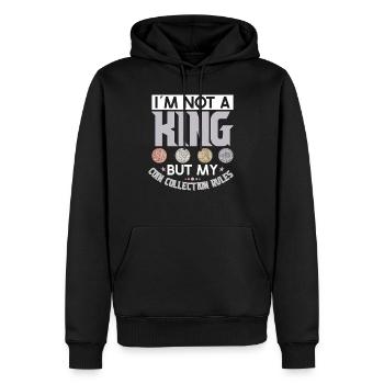 Collection de pièces de monnaie amusante pour les collectionneurs de pièces de monnaie et - Sweat à capuche Premium bio Homme - noir - Devant - Nico (187cm)