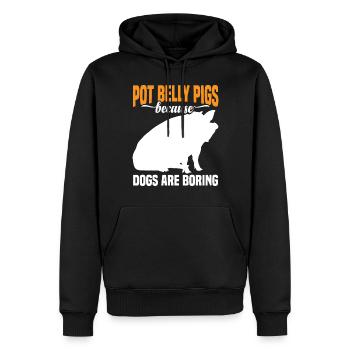 Pot Belly Pig Harnais et laisse Pot Belly Pig - Sweat à capuche Premium bio Homme - noir - Devant - Nico (187cm)