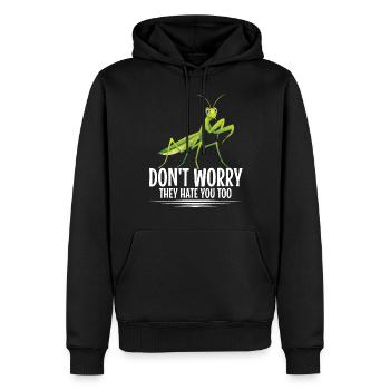 Enclos alimentaire de costume de mante religieuse - Sweat à capuche Premium bio Homme - noir - Devant - Nico (187cm)