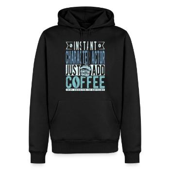 Acteur de personnage instantané Il suffit d’ajouter du café - Sweat à capuche Premium bio Homme - noir - Devant - Nico (187cm)