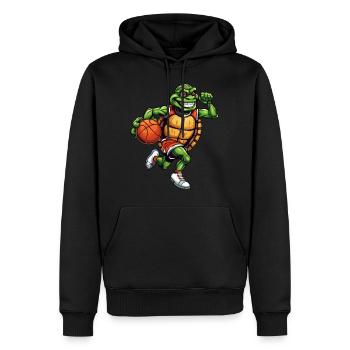 Basketball player turtle - Men’s Premium Organic Hoodie - black - Front - Nico (187cm)