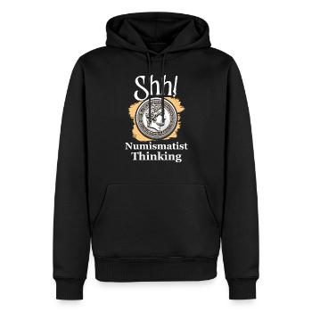 Collection de pièces de monnaie amusante pour les collectionneurs de pièces de monnaie et - Sweat à capuche Premium bio Homme - noir - Devant - Nico (187cm)