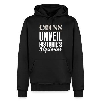 Collection de pièces de monnaie amusante pour les collectionneurs de pièces de monnaie et - Sweat à capuche Premium bio Homme - noir - Devant - Nico (187cm)