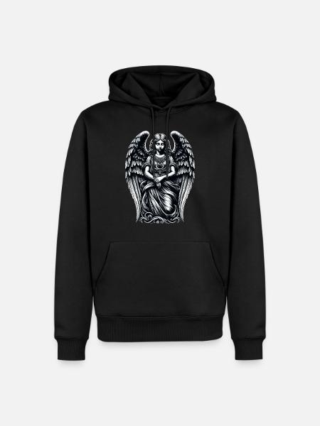 Elegant Sorrow: Gothic Angel's Grace - Men’s Premium Organic Hoodie - black