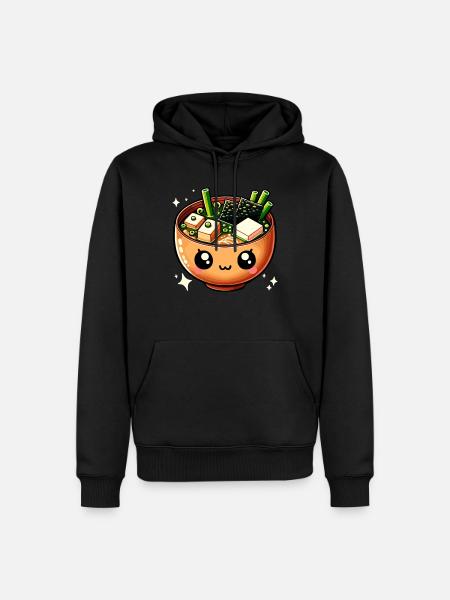 Miso-Suppe Kawaii Japanisches Essen - Männer Premium Bio Hoodie - Schwarz