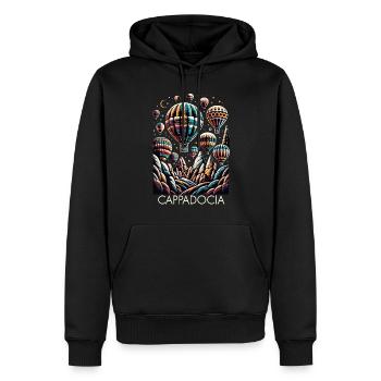 Cappacocia Ballon - Männer Premium Bio Hoodie - Schwarz - Vorne - Nico (187cm)