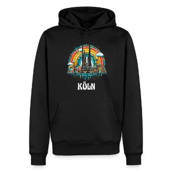 Köln Domstadt Kölner Dom Kölsch Karneval Alaaf Fun - Männer Premium Bio Hoodie - Schwarz - Vorne - Nico (187cm)