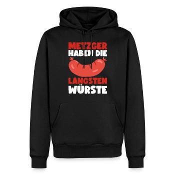 Metzger Fleischer Metzgermeister Fleischerin - Männer Premium Bio Hoodie - Schwarz - Vorne - Nico (187cm)