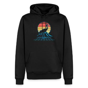 Grue du Canada Observation des oiseaux rétro - Sweat à capuche Premium bio Homme - noir - Devant - Nico (187cm)