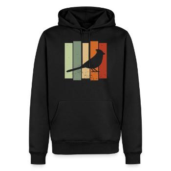 Cardinal Bird Retro Vogelbeobachtung Vogelbeobachter - Männer Premium Bio Hoodie - Schwarz - Vorne - Nico (187cm)
