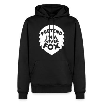 Faire semblant d’être un renard argenté Funny Design - Sweat à capuche Premium bio Homme - noir - Devant - Nico (187cm)