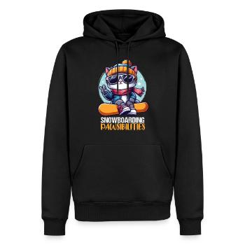 Lustige Snowboard Katze mit Sonnenbrille Apparel - Männer Premium Bio Hoodie - Schwarz - Vorne - Nico (187cm)