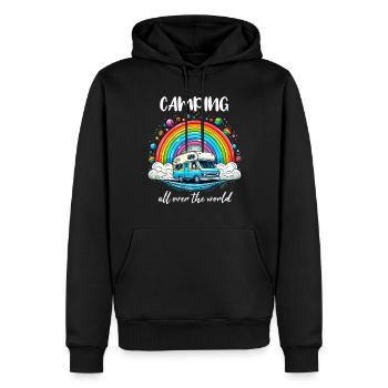 Camping dans le monde entier Tour du monde Limitless - Sweat à capuche Premium bio Homme - noir - Devant - Nico (187cm)