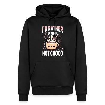 Hot Chocolate Lover Winter Cozy Evening Kawaii - Men’s Premium Organic Hoodie - black - Front - Nico (187cm)