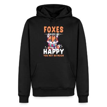 Entzückende Kawaii-Fuchsgrafik für Wildtiere - Männer Premium Bio Hoodie - Schwarz - Vorne - Nico (187cm)