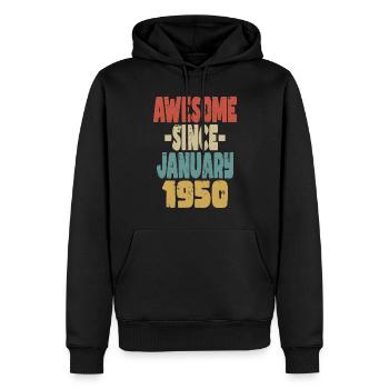 Génial janvier 1960 - Sweat à capuche Premium bio Homme - noir - Devant - Nico (187cm)