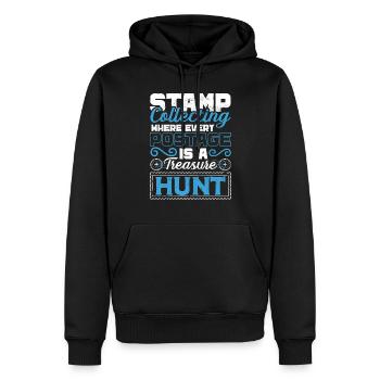 Philatelie Philatelist Briefmarke Sammeln - Männer Premium Bio Hoodie - Schwarz - Vorne - Nico (187cm)