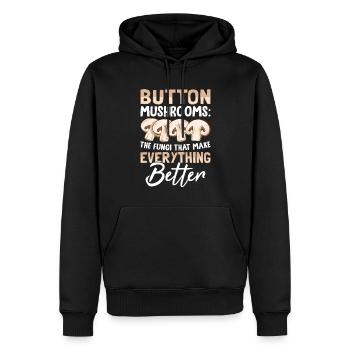 Mushrooms- Pilze Geschenke - Männer Premium Bio Hoodie - Schwarz - Vorne - Nico (187cm)