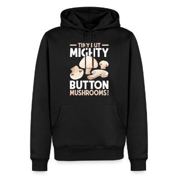 Champignon- Mushrooms Gifts- Pilze Geschenke - Männer Premium Bio Hoodie - Schwarz - Vorne - Nico (187cm)