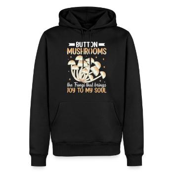 Pilze Geschenke- mushrooms- Pilze Geschenkidee - Männer Premium Bio Hoodie - Schwarz - Vorne - Nico (187cm)