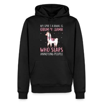 My Spirit Animal is Grumpy Llama- Lama Geschenke - Sweat à capuche Premium bio Homme - noir - Devant - Nico (187cm)