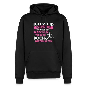 Fußball Sport Mädchen Geschenk - Männer Premium Bio Hoodie - Schwarz - Vorne - Nico (187cm)
