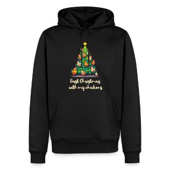 Noël avec les poules propriétaire de poules poulailler - Sweat à capuche Premium bio Homme - noir - Devant - Nico (187cm)